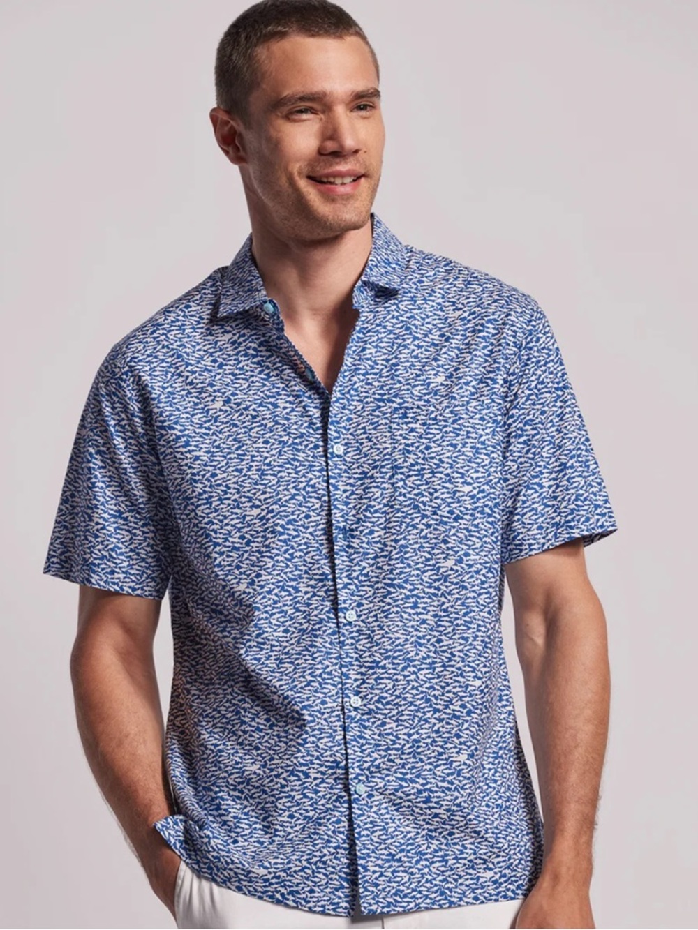 Tori Richard Shark Print Aloha Shirt - EUC
